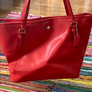Large Red Coach Tote